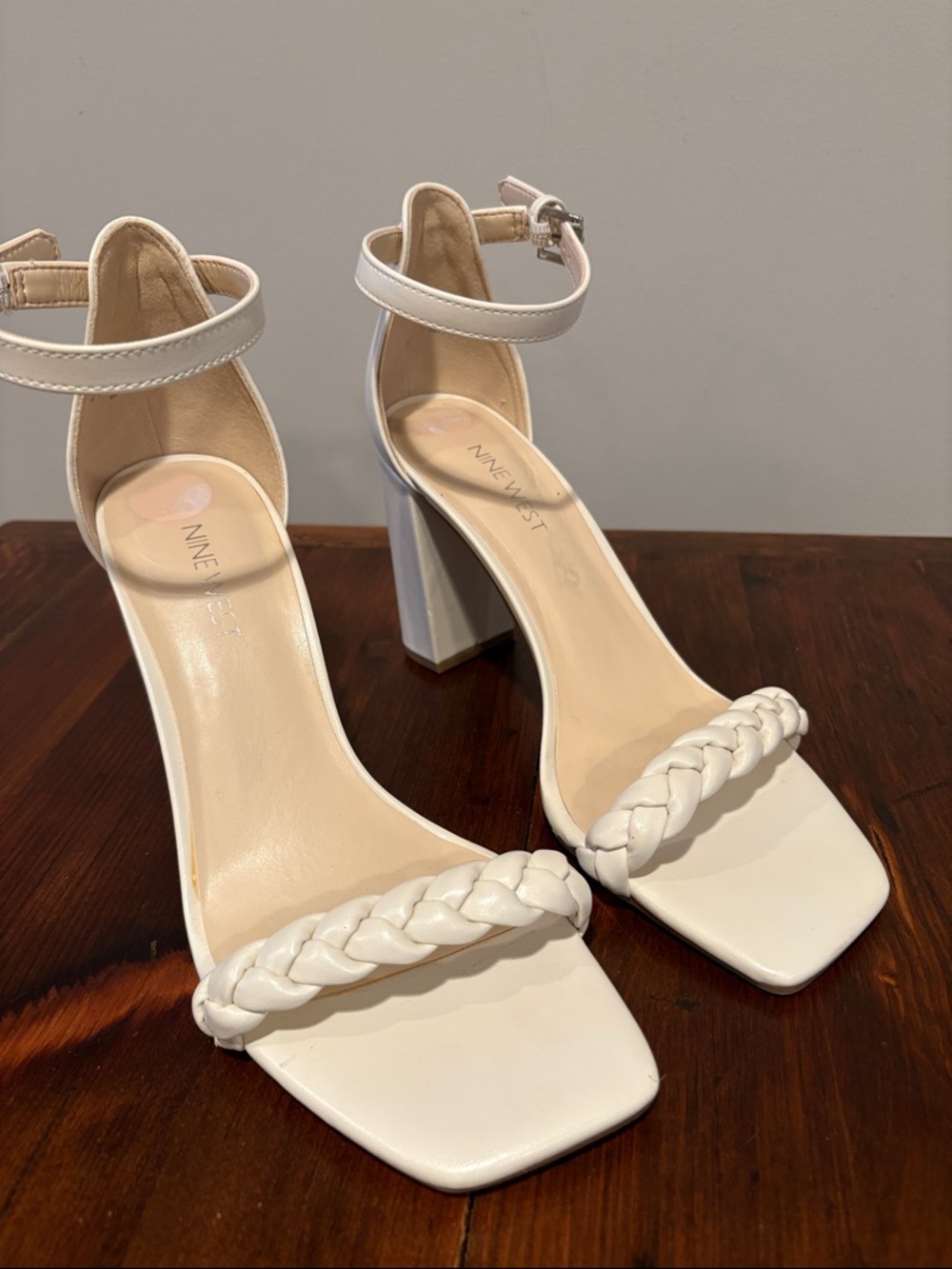 Nine West Braided Block Heel Sandals Size 8.5M